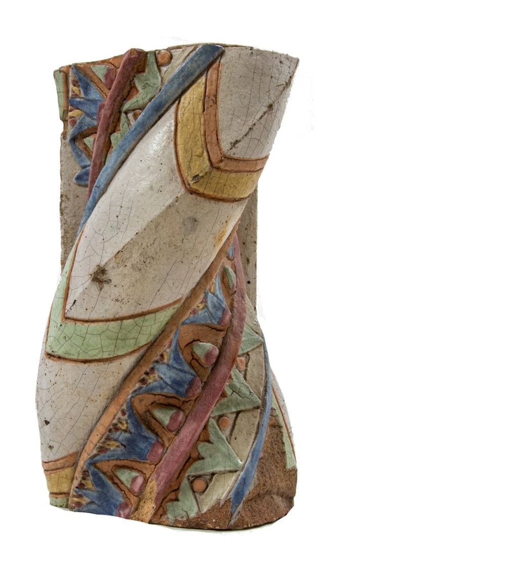 exceptional fritz albert-designed 1920s polychromed terra cotta egyptian revival style terra cotta ornament