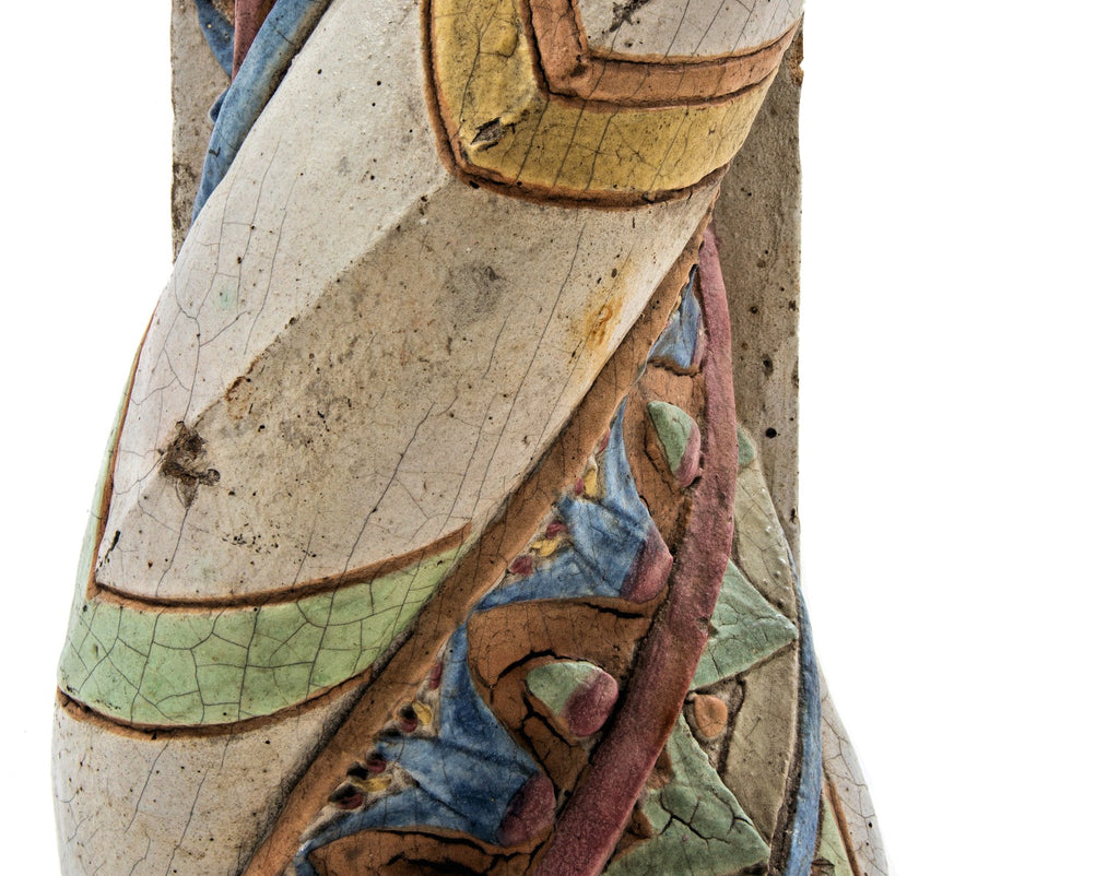 exceptional fritz albert-designed 1920s polychromed terra cotta egyptian revival style terra cotta ornament