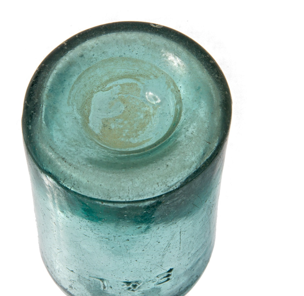 rare early 1850s aqua-colored joeseph entwistle & george lomax soda or mineral water dug bottle