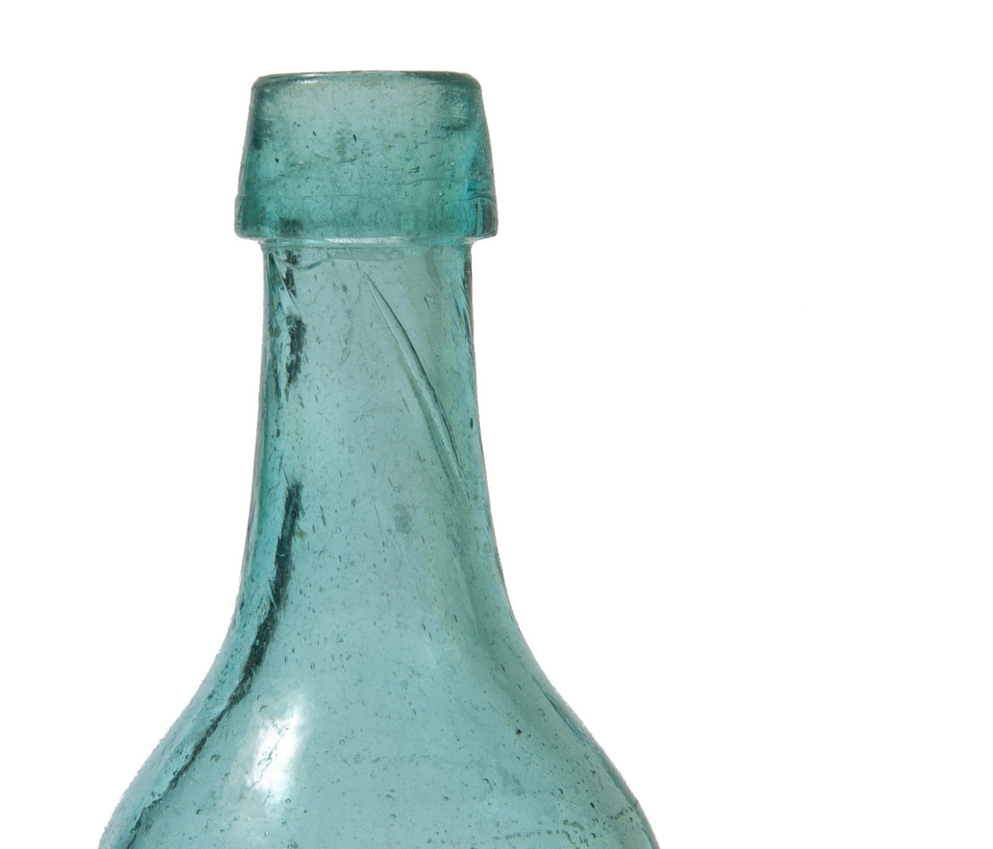 rare early 1850s aqua-colored joeseph entwistle & george lomax soda or mineral water dug bottle