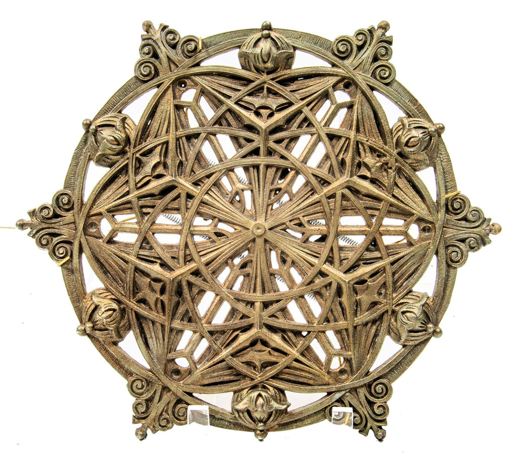 exceptionally rare all original 1895-96 copper-plated cast iron louis h. sullivan designed guaranty or prudential building elevator lobby medallion