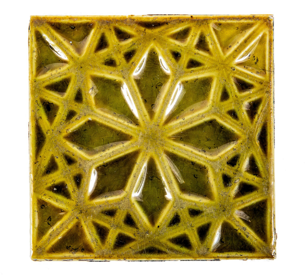 original hard to find salvaged chicago interior residential 1880s j.g. and j.f. low art tile with geometric pattern