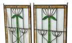 matching set of remarkable early 20th century salvaged chicago art nouveau style leaded glass windows
