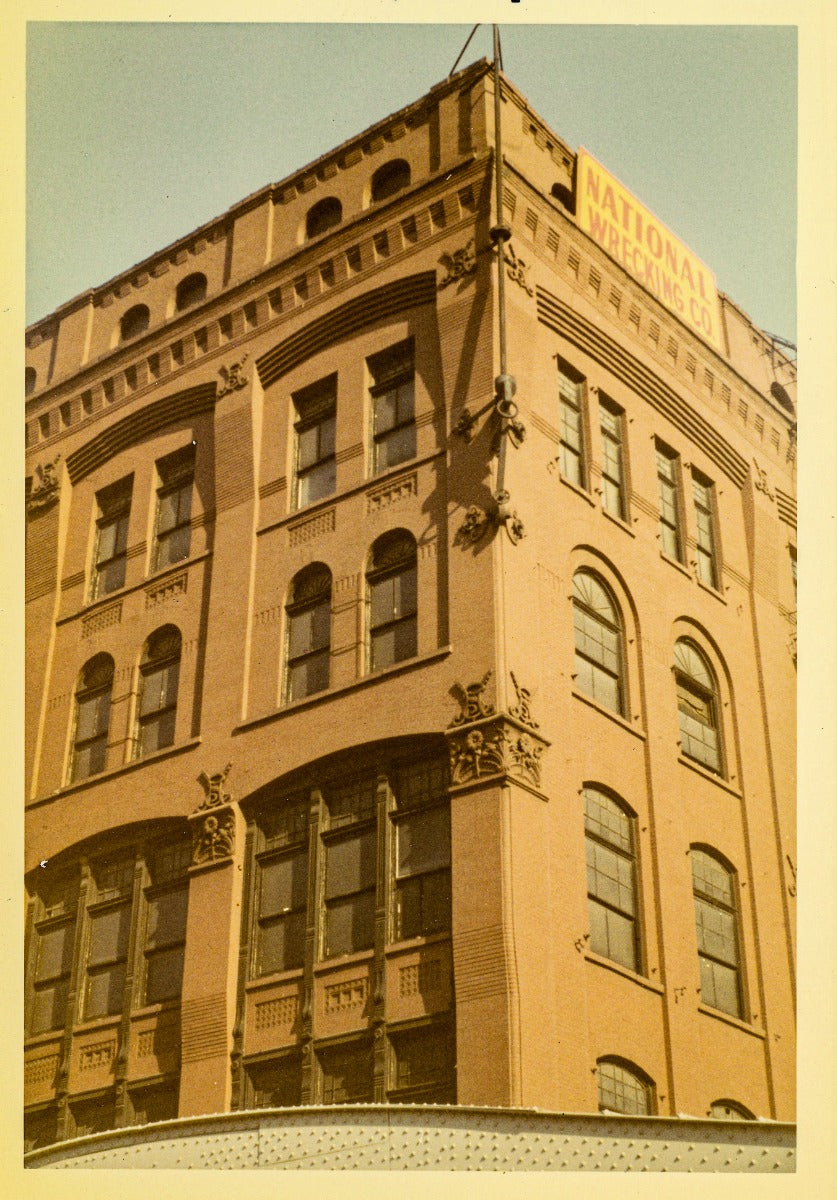 group of photographic images of  george h. edbrooke's 9-story hiram sibley warehouse (later known as the central cold storage company)