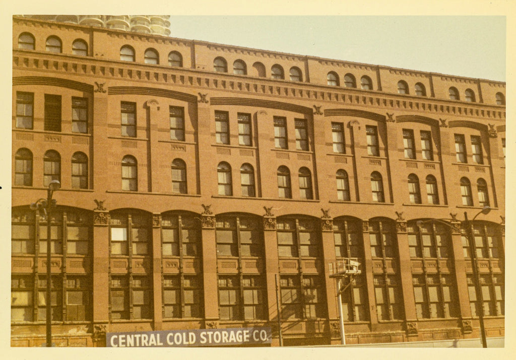 group of photographic images of  george h. edbrooke's 9-story hiram sibley warehouse (later known as the central cold storage company)
