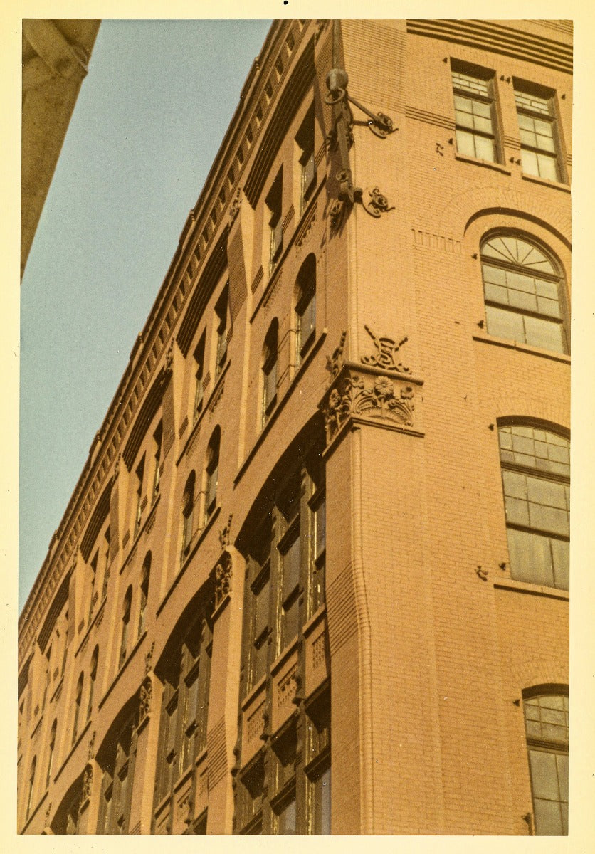 group of photographic images of  george h. edbrooke's 9-story hiram sibley warehouse (later known as the central cold storage company)