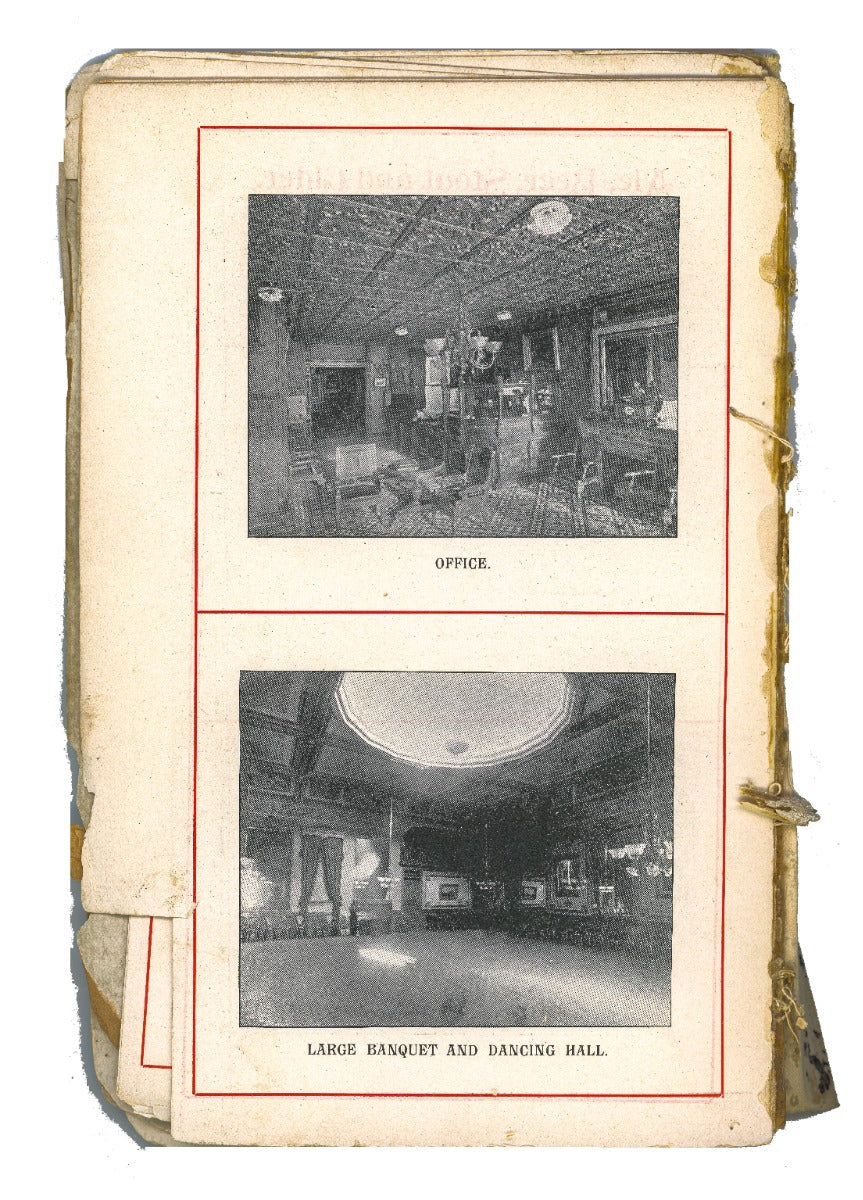 rare 19th century hotel richelieu wine list with several halftones of the hotel's interior and general information on its history