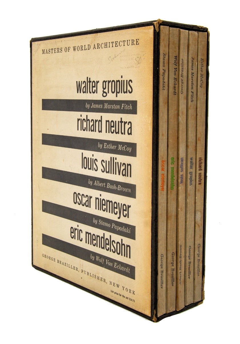 hard to find original 1960 box set (five volumes) "masters of world architecture" by george braziller