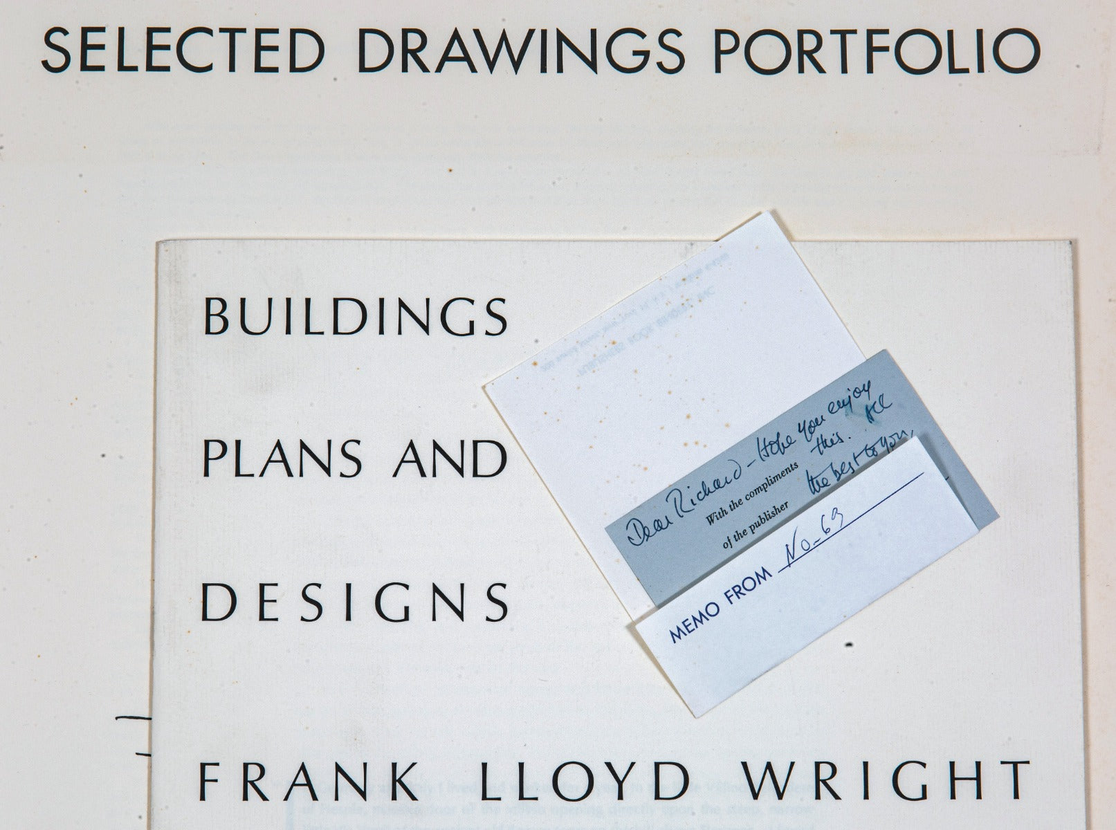 rare 1963 first edition oversized frank lloyd wright buildings plans and designs gifted by ben raeburn to richard nickel