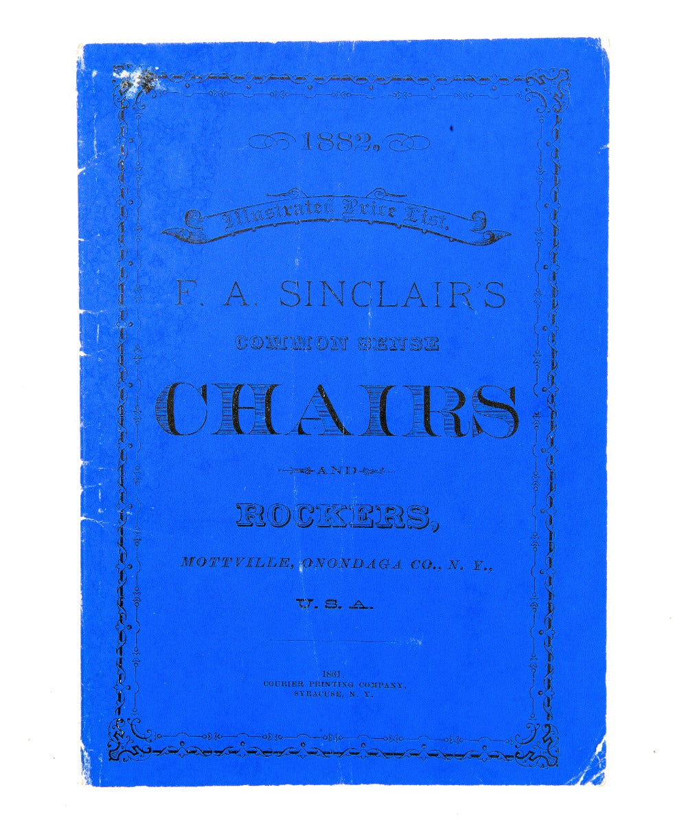 rare 1882 f.a. sinclair's "common sense" chairs and rockers catalog mottville, onondaga company, new york