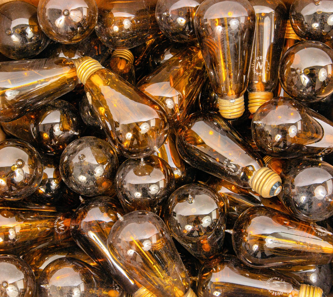 original and fully functional interior schlitz palm garden mazda tantalum filament colored glass "tipped" light bulbs