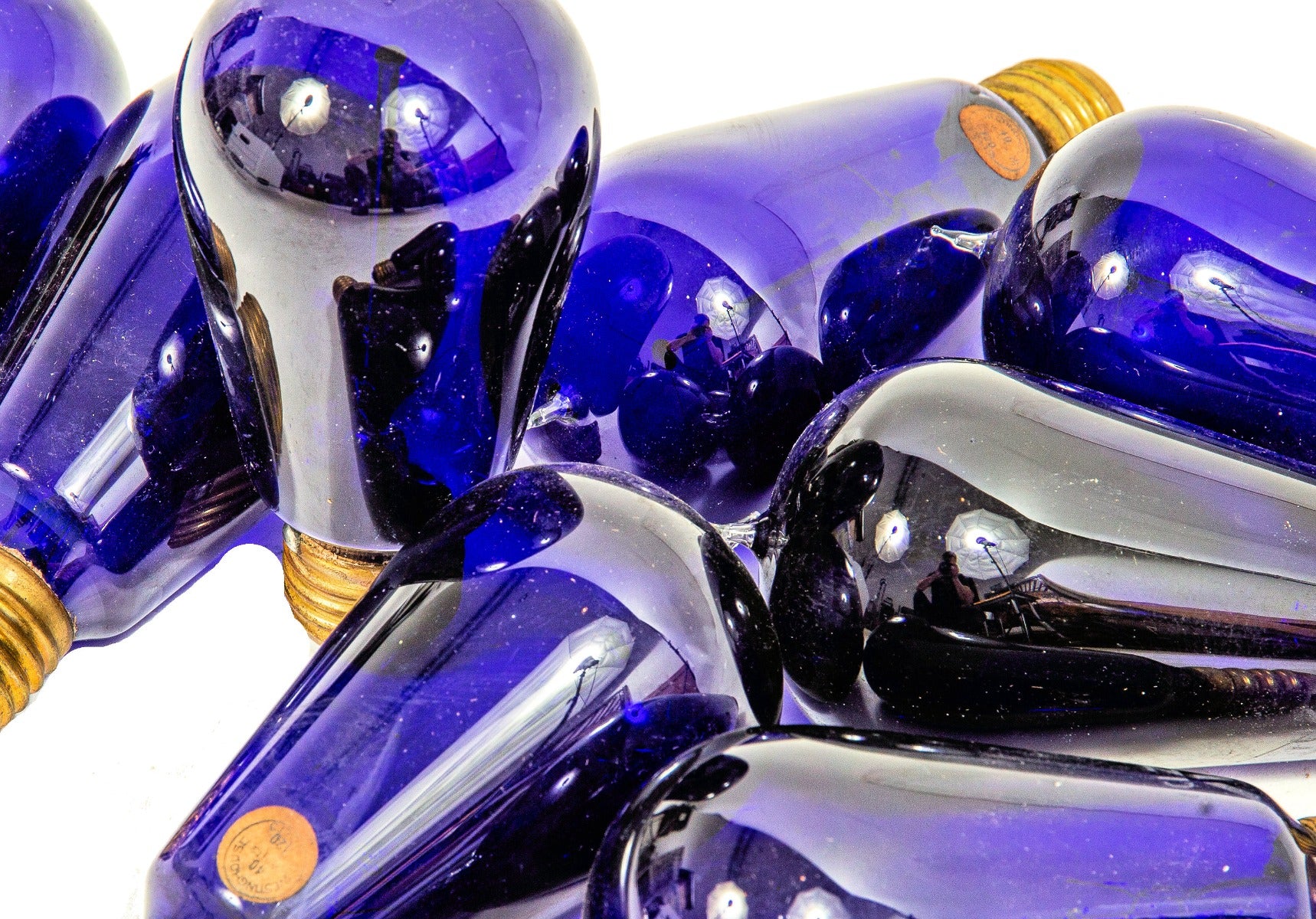 original and fully functional interior schlitz palm garden mazda tantalum filament colored glass "tipped" light bulbs