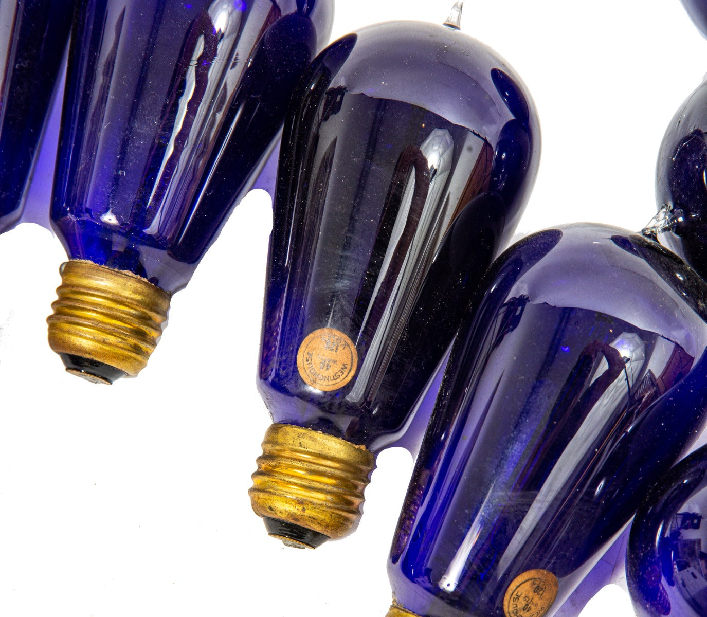 original and fully functional interior schlitz palm garden mazda tantalum filament colored glass "tipped" light bulbs