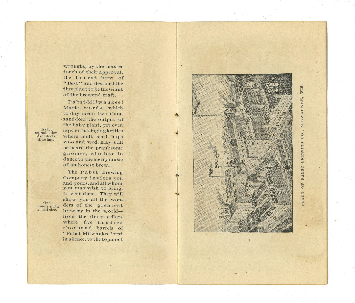 richly colored original and rare pabst brewing company pamphlet handed out to fairgoers visiting the pabst pavilion at the world's columbian exposition of 1893
