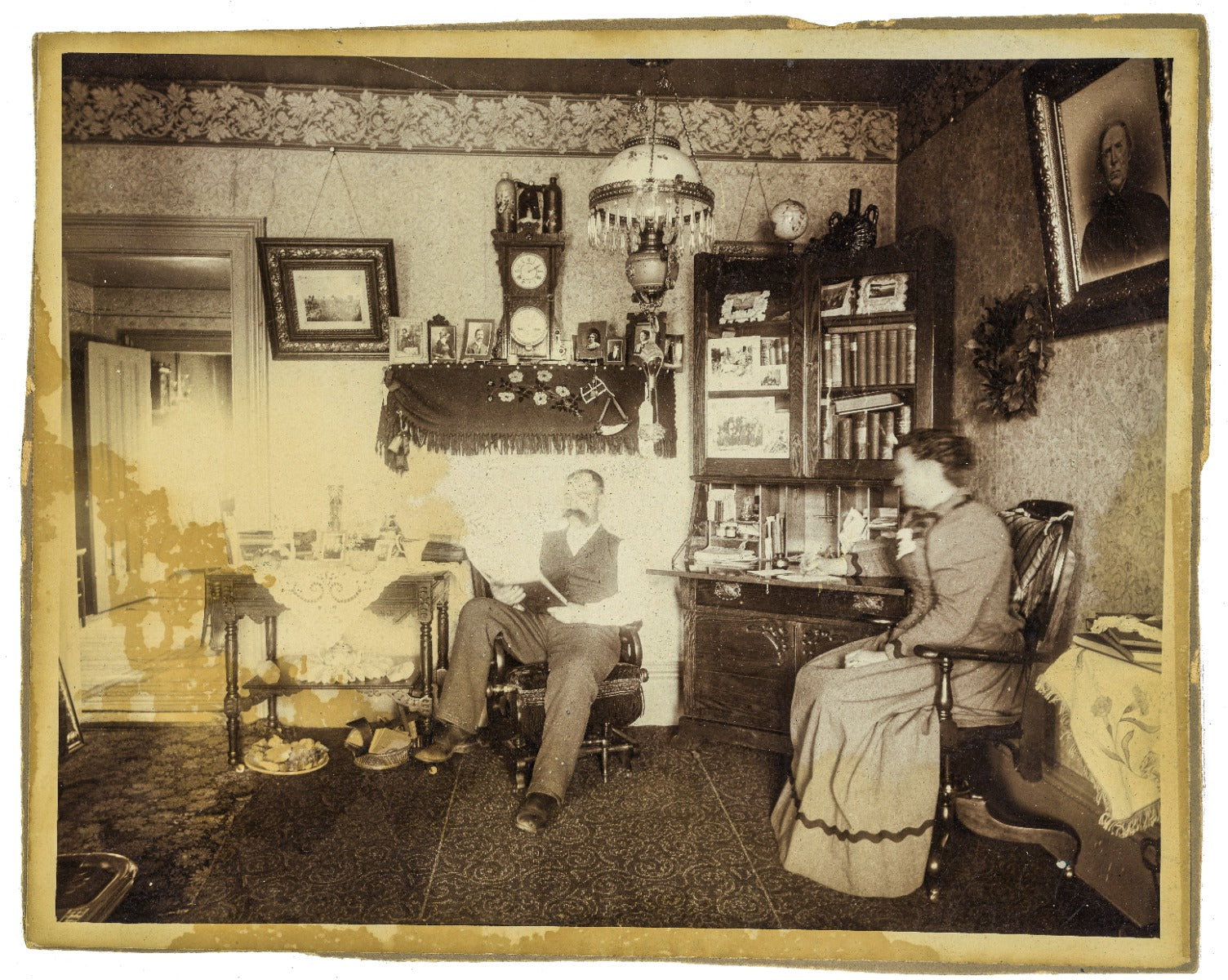 group of original late 19th and early 20th century photographic images of american residential victorian interiors