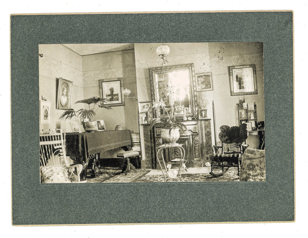 group of original late 19th and early 20th century photographic images of american residential victorian interiors