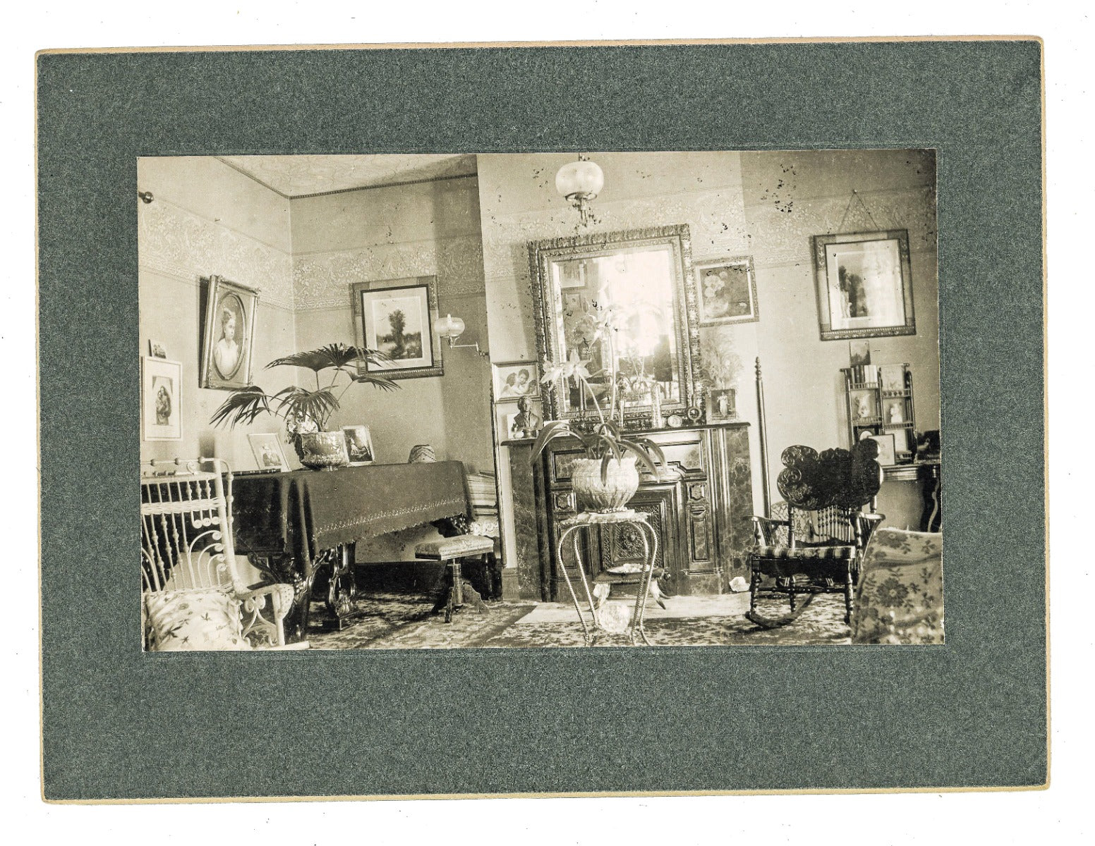 group of original late 19th and early 20th century photographic images of american residential victorian interiors