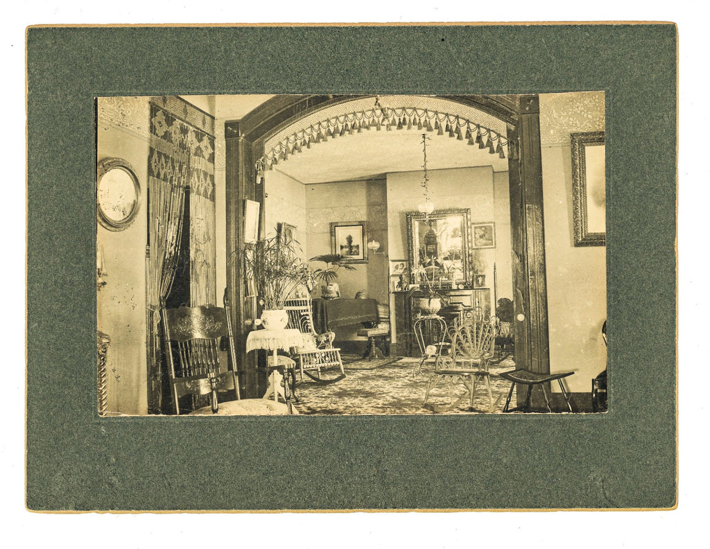 group of original late 19th and early 20th century photographic images of american residential victorian interiors