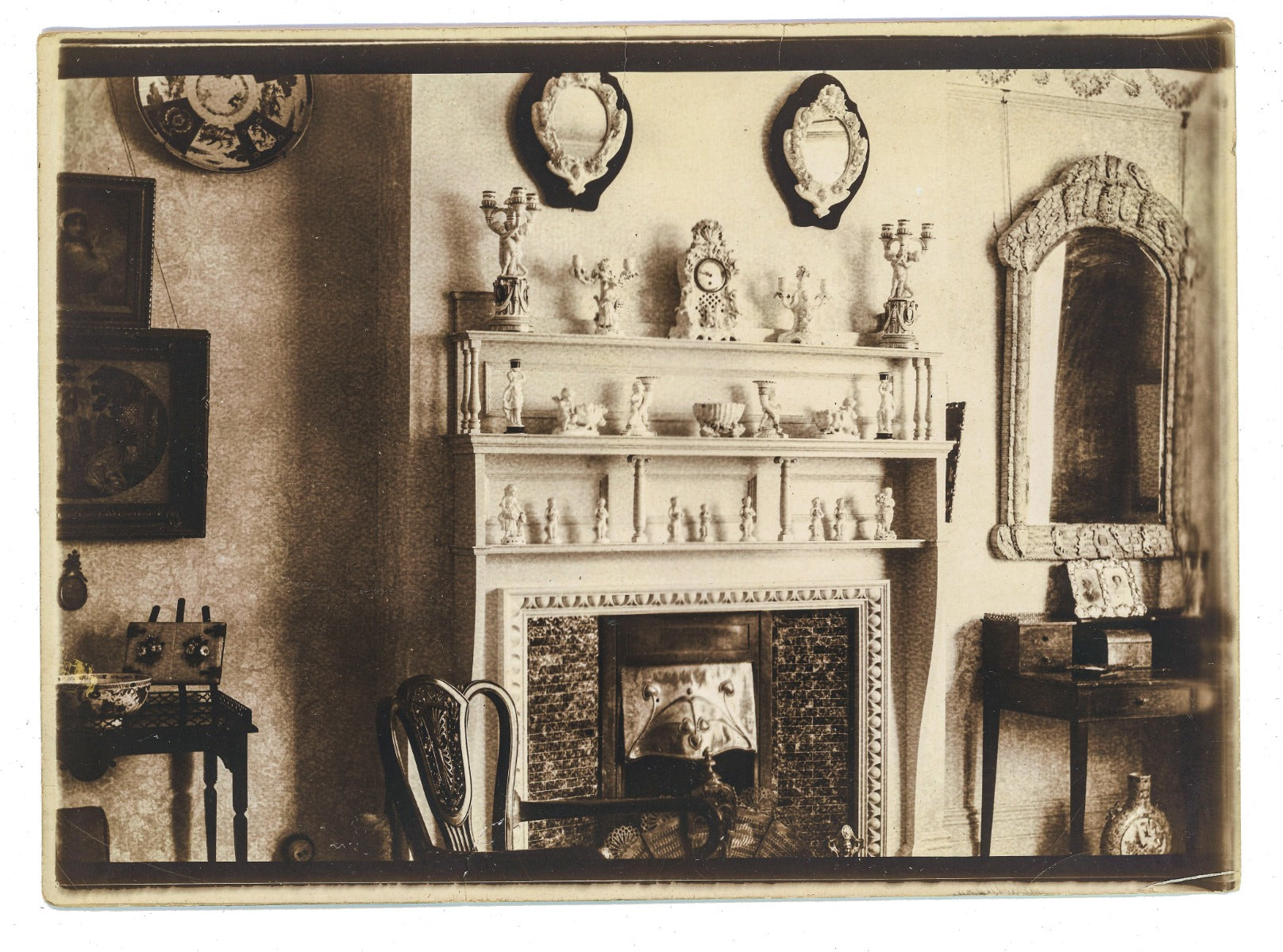 group of original late 19th and early 20th century photographic images of american residential victorian interiors