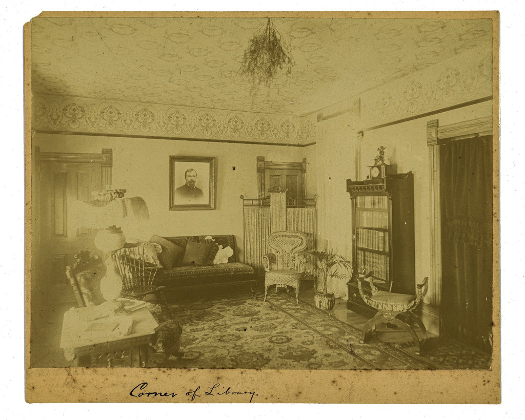 group of original late 19th and early 20th century photographic images of american residential victorian interiors