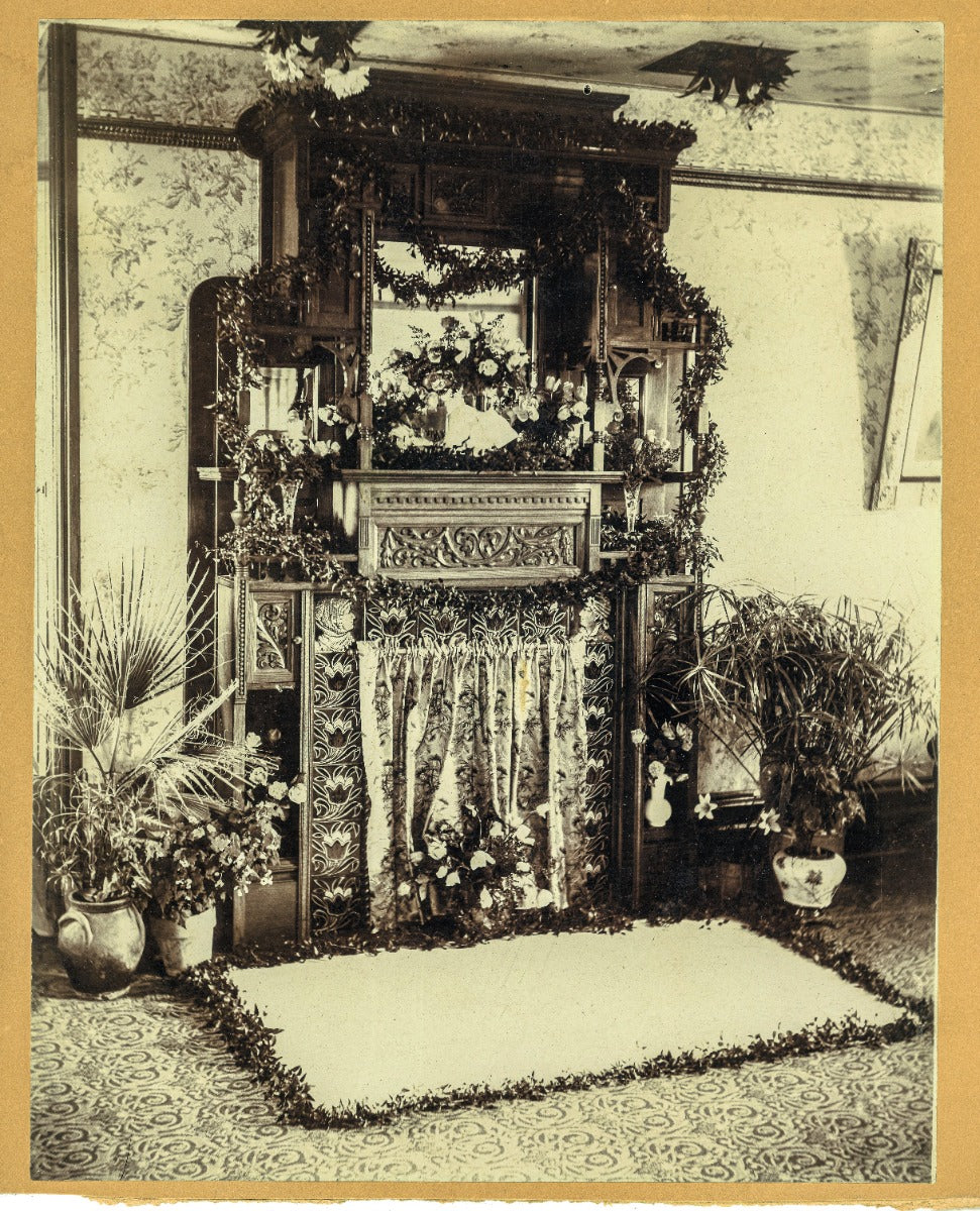 group of original late 19th and early 20th century photographic images of american residential victorian interiors