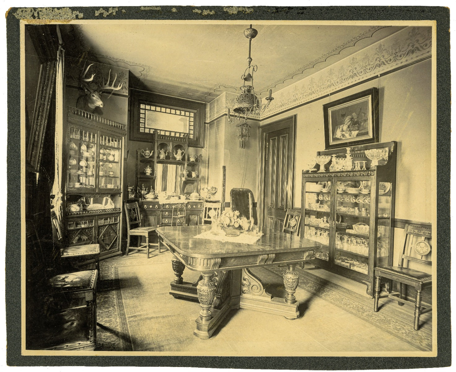 group of original late 19th and early 20th century photographic images of american residential victorian interiors