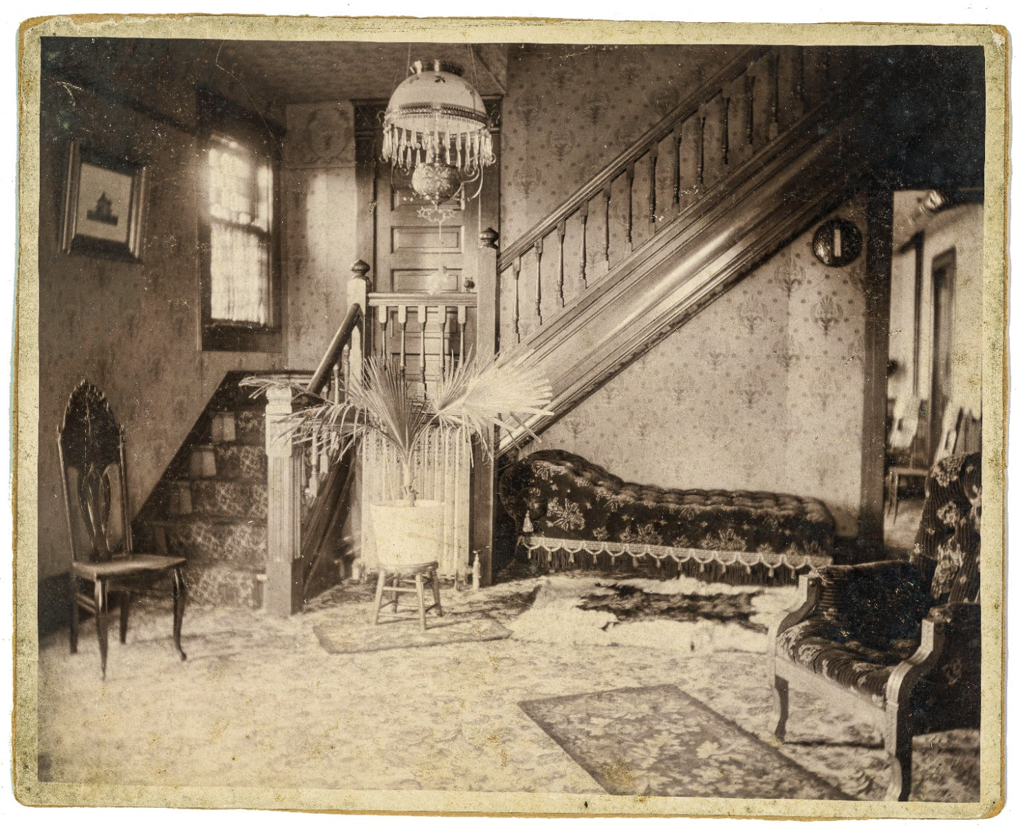 group of original late 19th and early 20th century photographic images of american residential victorian interiors