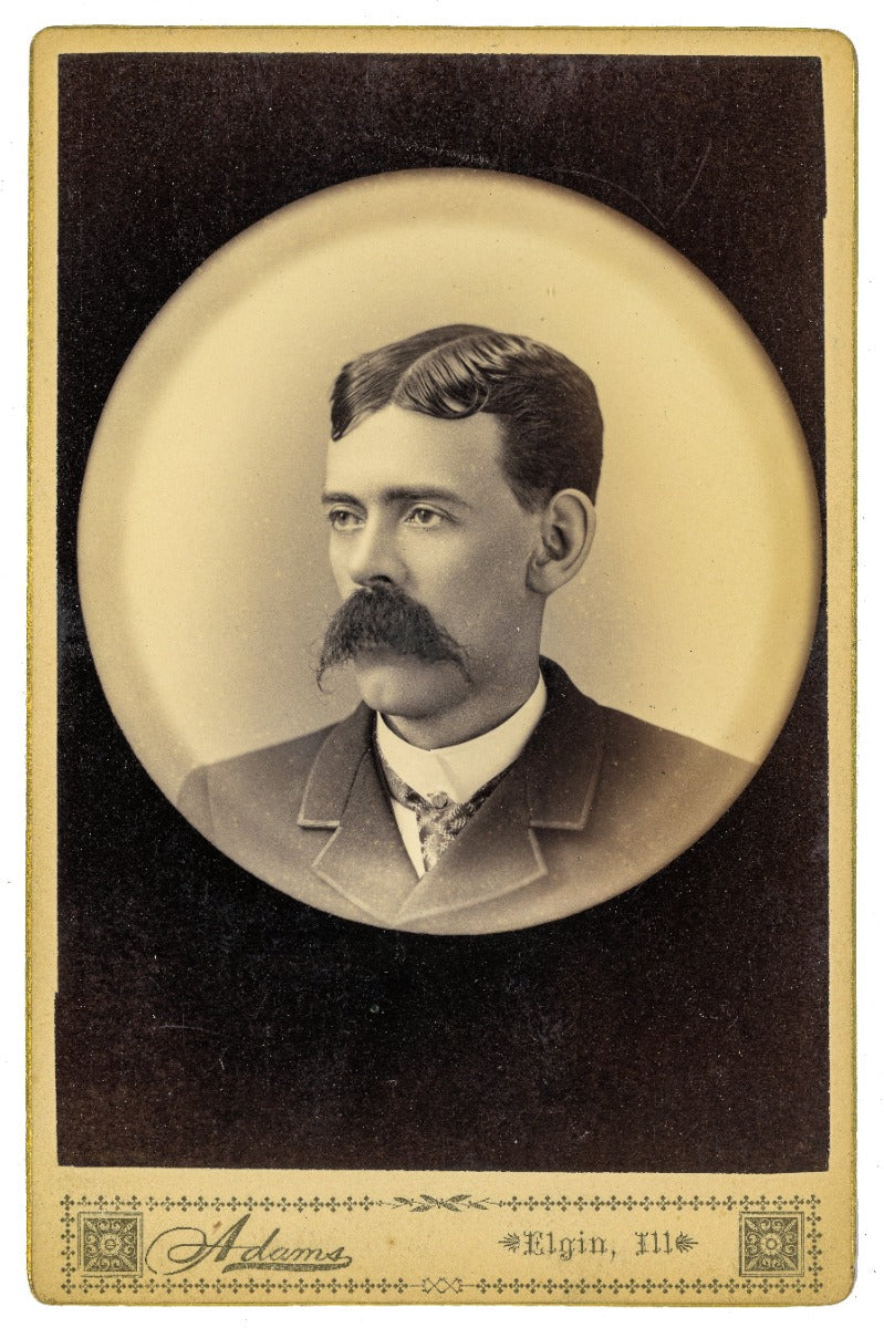 collection of original 1870s-1880s photographic images (including self-portrait cabinet card) of elgin photographer john manley adams