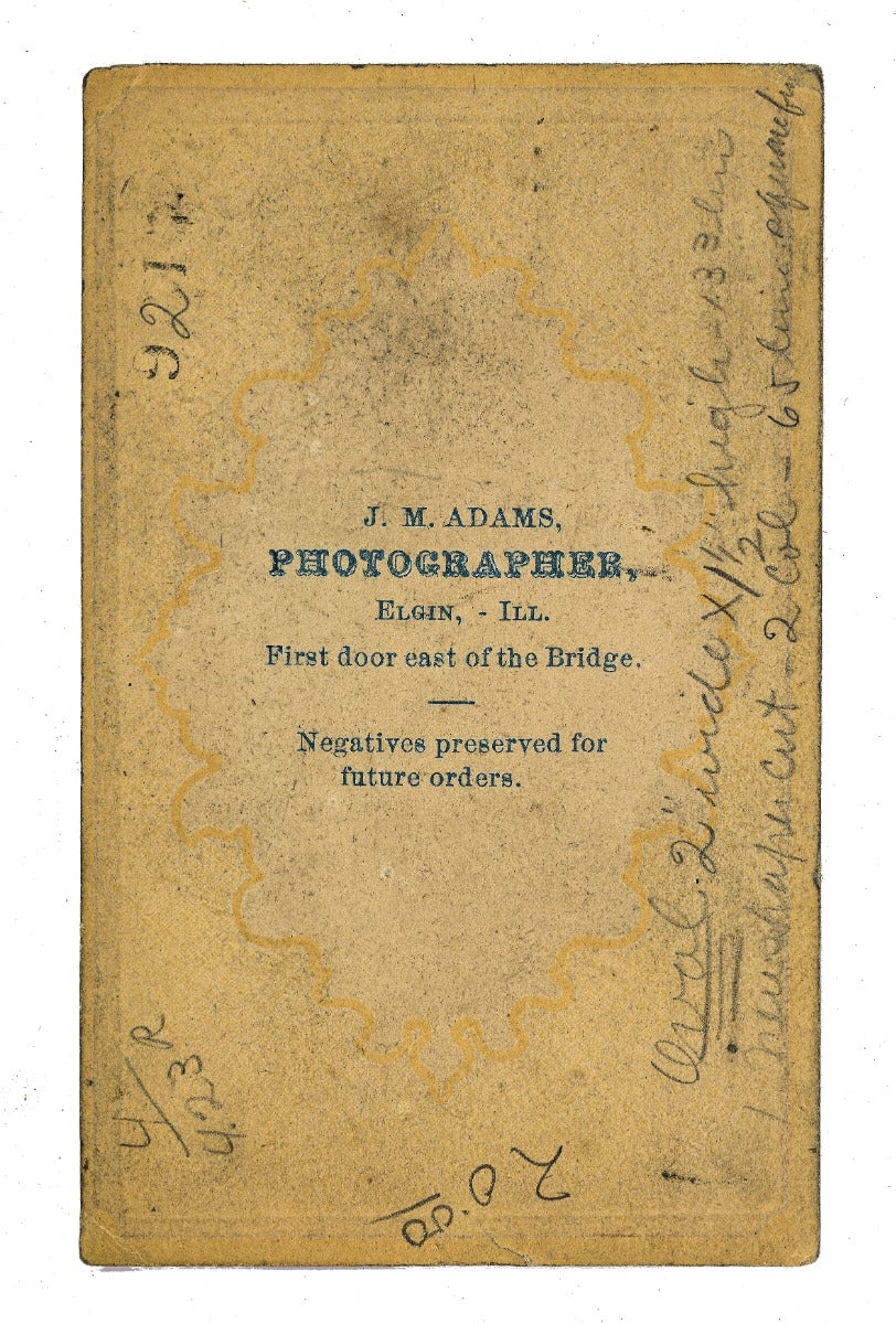 collection of original 1870s-1880s photographic images (including self-portrait cabinet card) of elgin photographer john manley adams