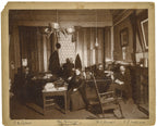 original late 19th and early 20th century antique american photographic prints of interior offices, saloons, and restaurants
