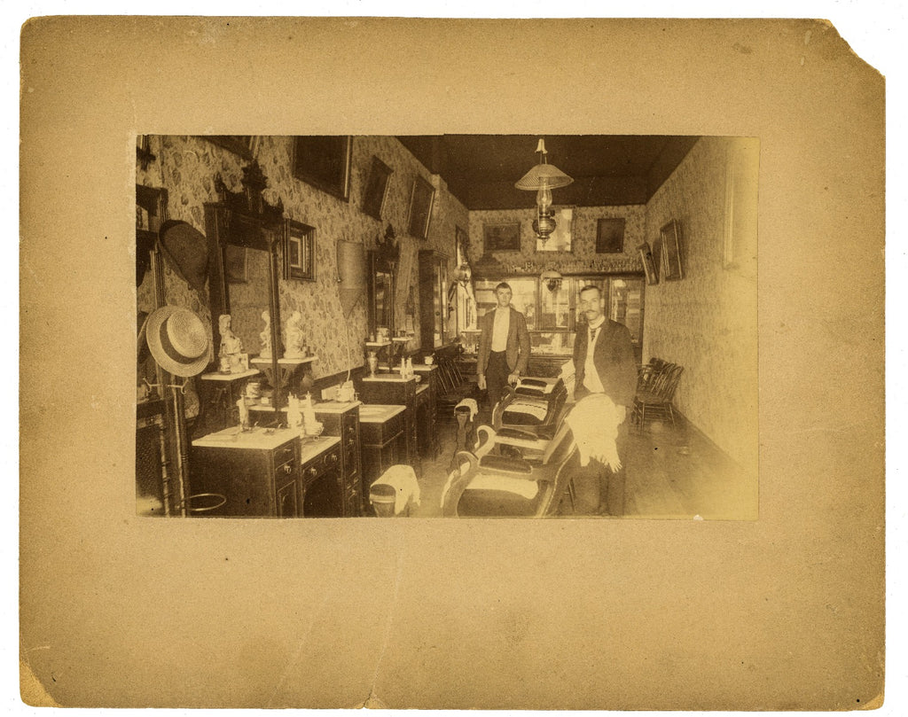 original late 19th and early 20th century antique american photographic prints of interior offices, saloons, and restaurants