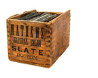 rare 19th century original and intact mathews slate company wood-boxed salesman sample with labeled slate tiles