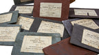 rare 19th century original and intact mathews slate company wood-boxed salesman sample with labeled slate tiles
