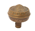 rare and highly sought after 1880s entrance size cast bronze oversized norwalk ornamental doorknob with nicely aged patina