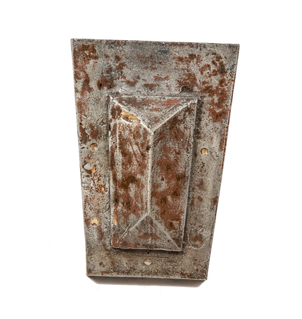 original overiszed early 1870s faceted cast iron keystone salvaged from theodore karl's post-fire conrad seipp building