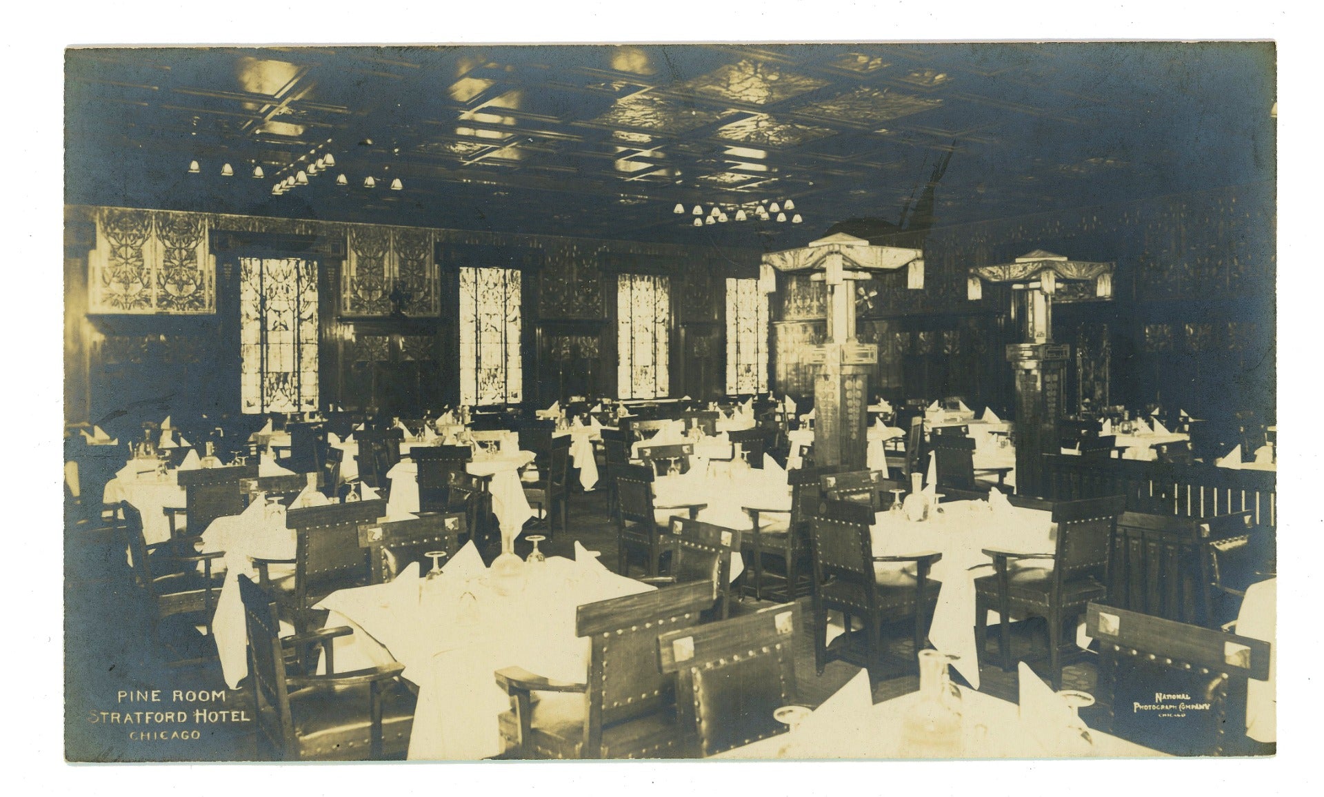 group of three original early 20th century chicago stratford hotel real photo postcards