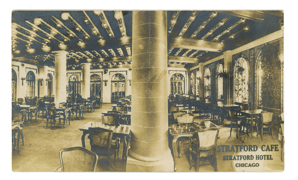 group of three original early 20th century chicago stratford hotel real photo postcards