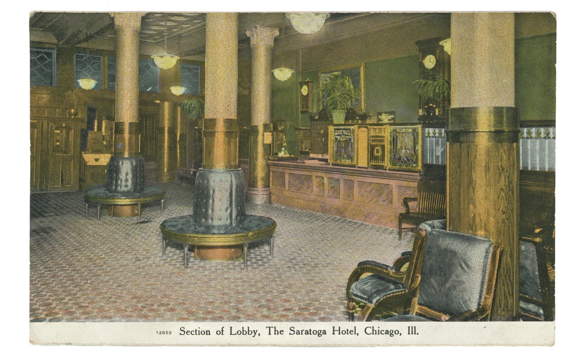 three original early 20th century chicago postcards of j.k. sebree's saratoga hotel and annex