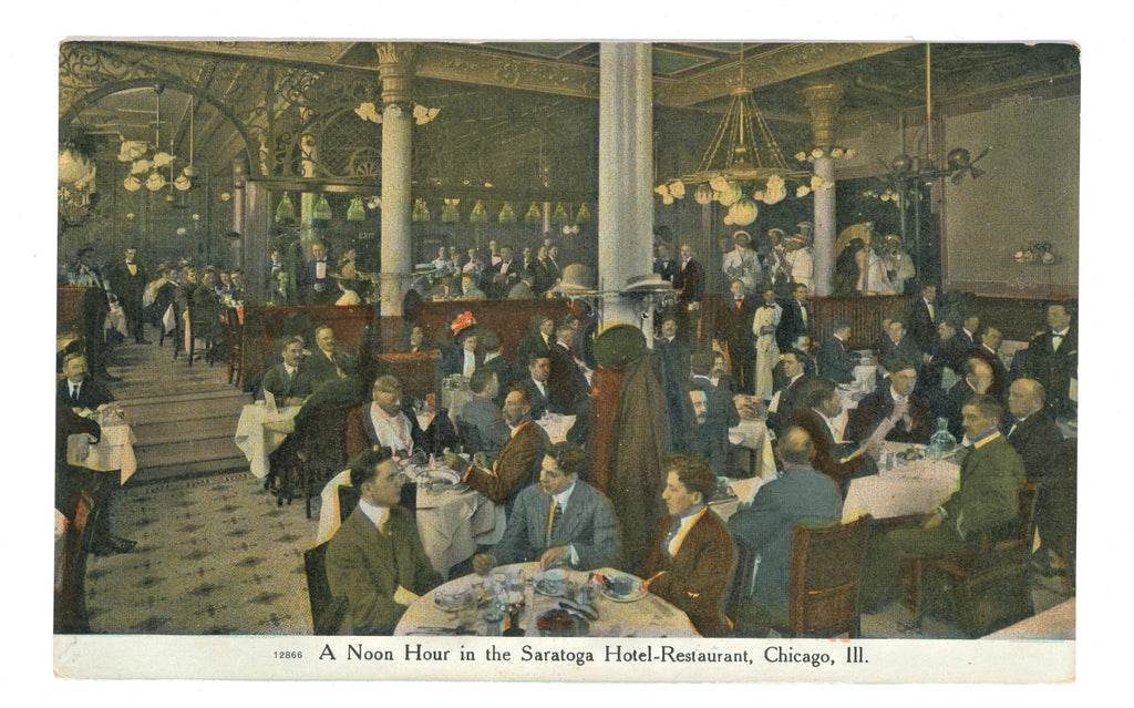 three original early 20th century chicago postcards of j.k. sebree's saratoga hotel and annex