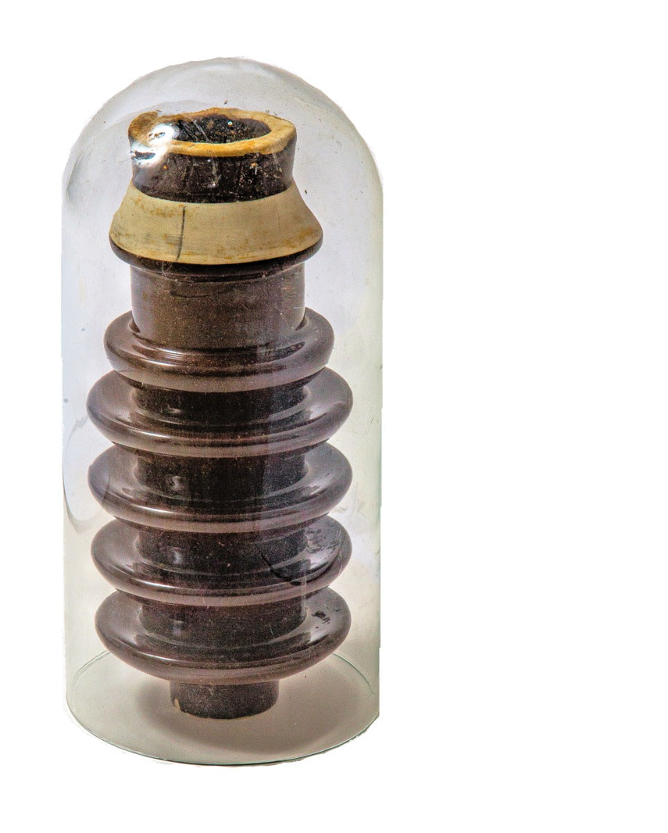 oversized glazed ceramic insulator salvaged from a 1920s demolished herman von holst power station