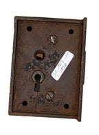 original 1850s interior door surface or rimlock salvaged from carter and bauer's old saint patrick's church in chicago
