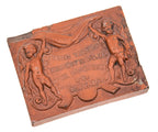 rare early 1880s diminutive northwestern terra cotta works red slip glazed salesman sample tile or block