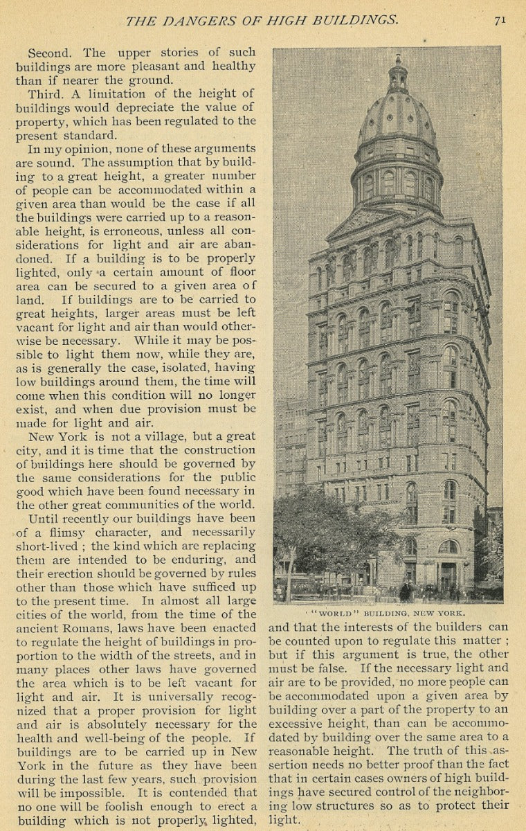 1896 cosmopolitan article on the "dangers of high buildings," by ernest flagg