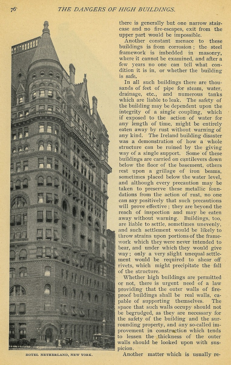 1896 cosmopolitan article on the "dangers of high buildings," by ernest flagg