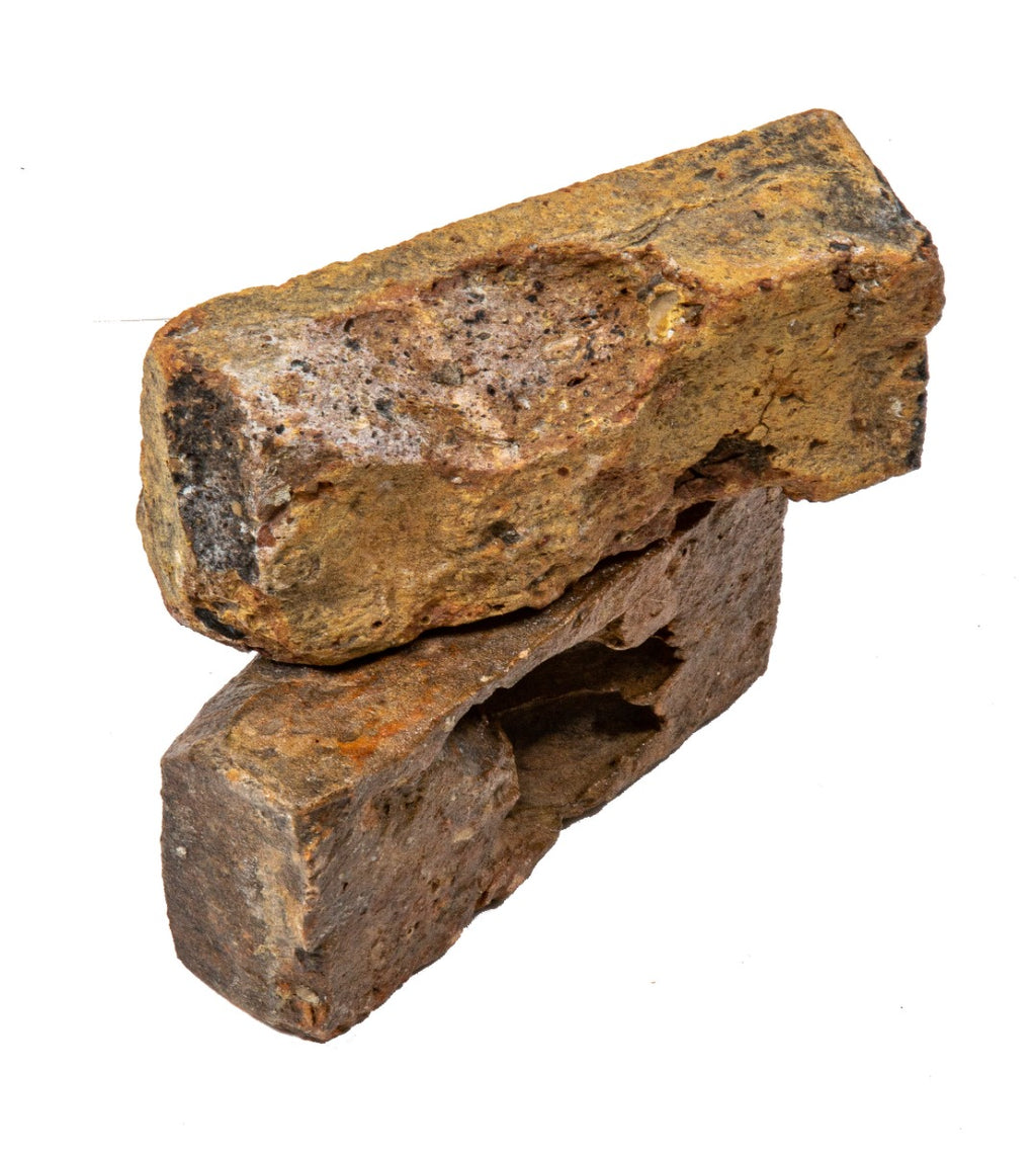 two pre-chicago fire 1860s common bricks from demolished historically important downtown chicago commerical buildings
