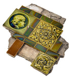 documented 1880s majolica tile surround fragment salvaged from south side chicago burnham and root house in 1950s