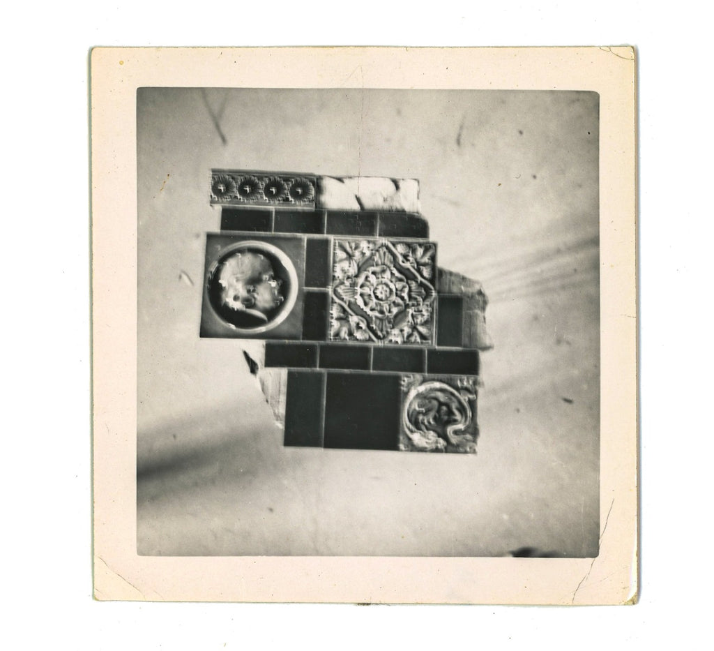 documented 1880s majolica tile surround fragment salvaged from south side chicago burnham and root house in 1950s