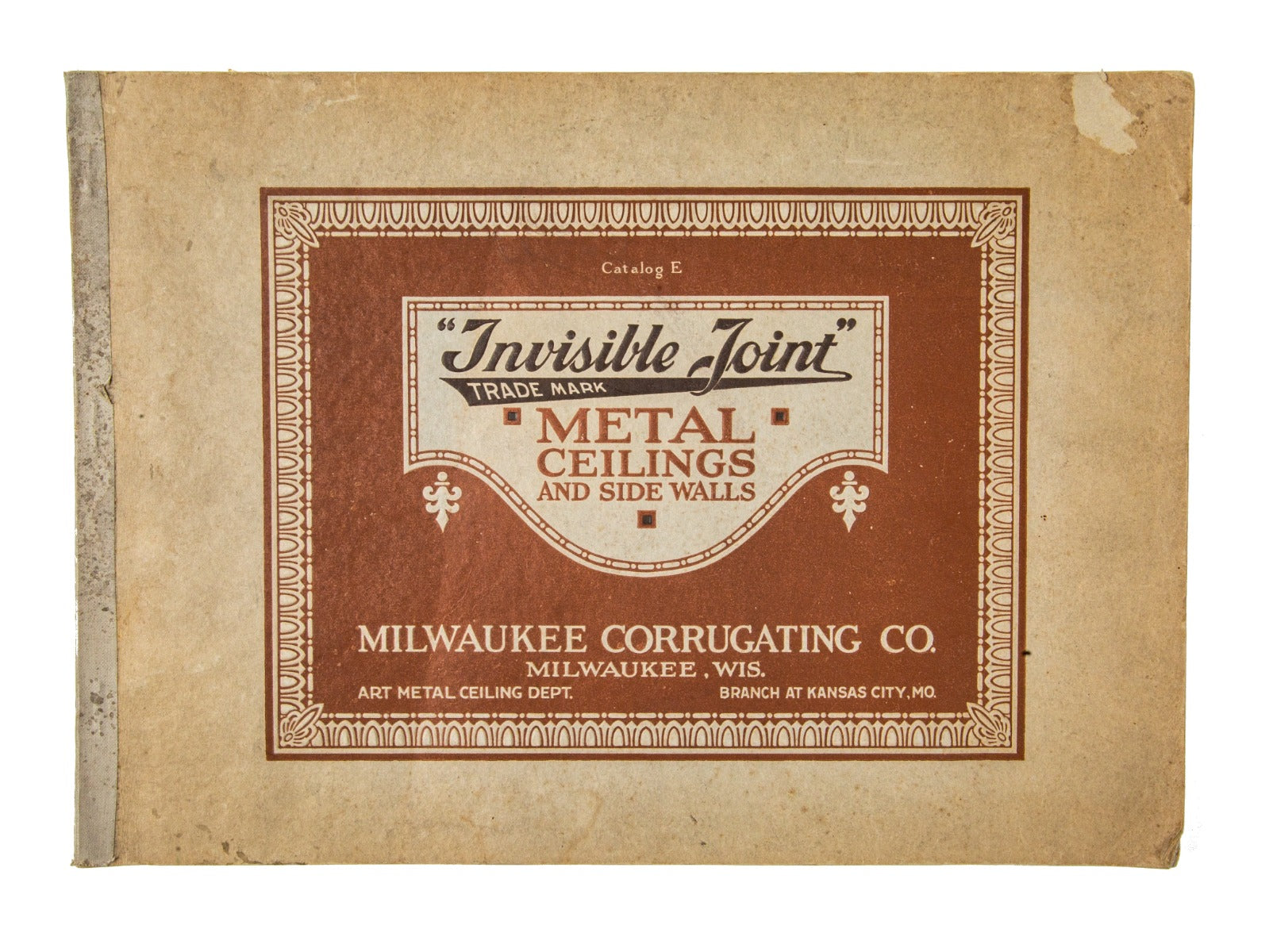 original early 20th century milwaukee metal corrugating company "invisible joint" metal ceiling and sidewall product catalog