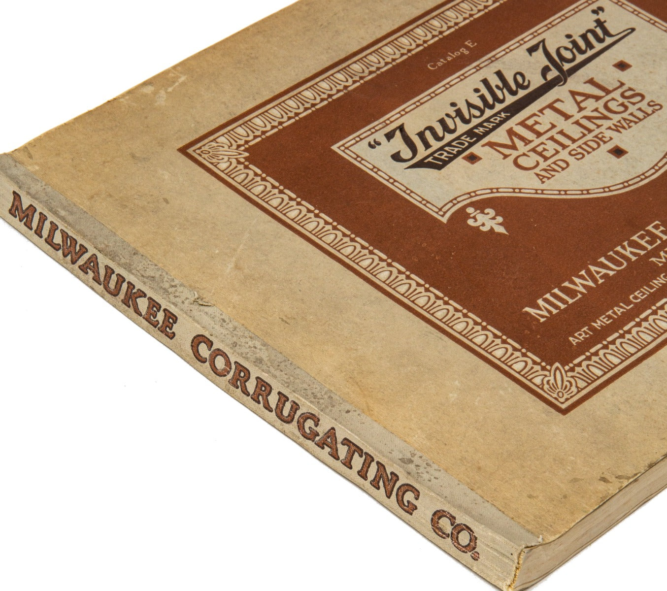 original early 20th century milwaukee metal corrugating company "invisible joint" metal ceiling and sidewall product catalog
