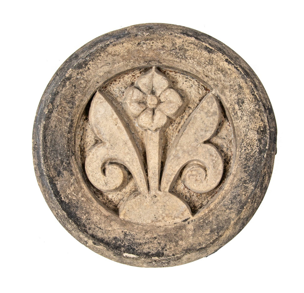 original and intact 1874 chicago terra cotta company extrerior rondel salvaged from william le baron jenney's starkweather building